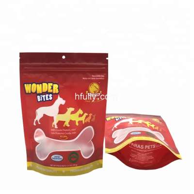 High quality customized food grade stand up mylar dog treat packaging bag